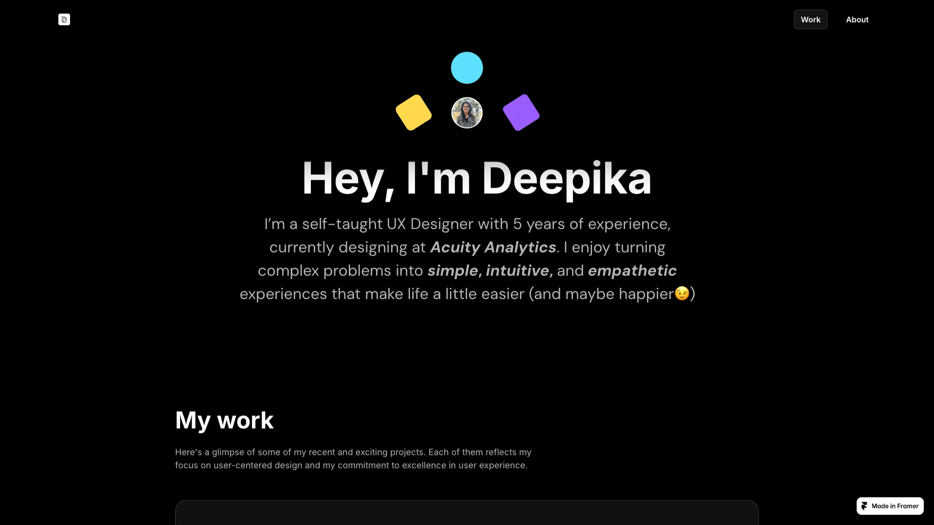 Portfolio website of Deepika K