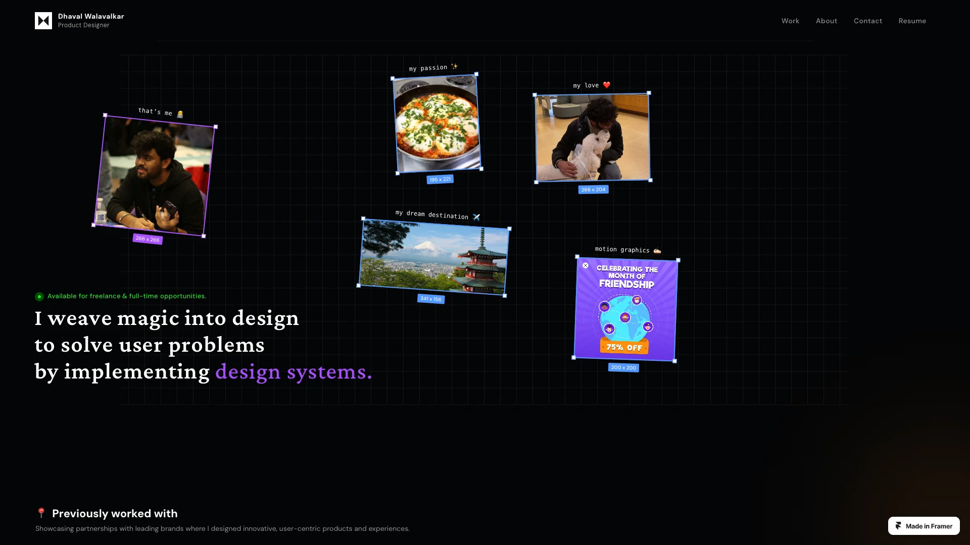 Portfolio website of Dhaval Walavalkar