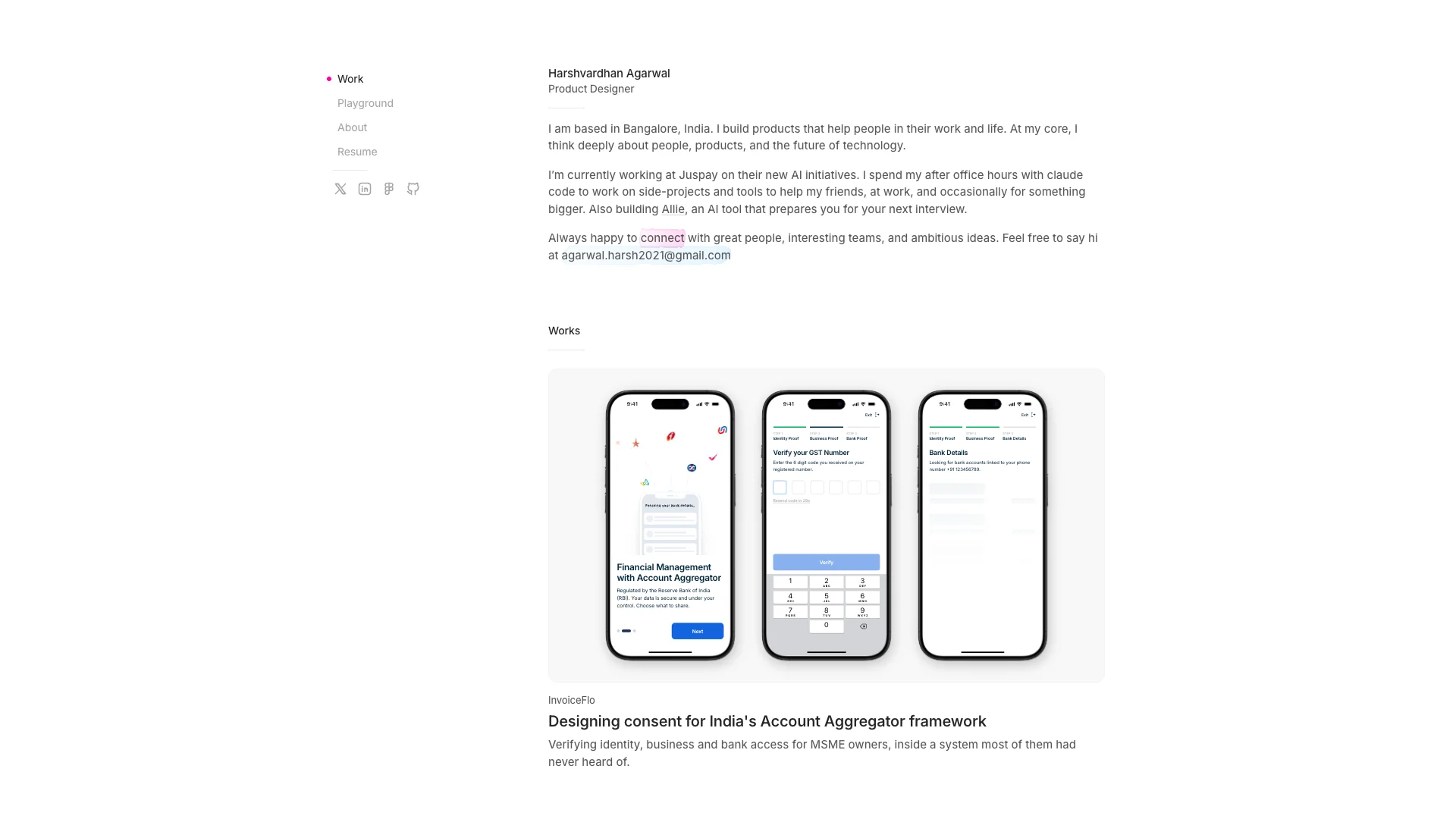Portfolio website of Harshvardhan Agarwal