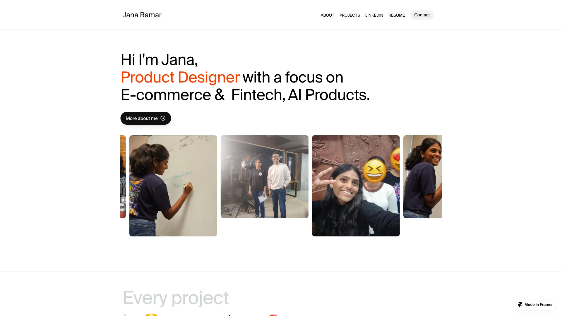 Portfolio website of Janana Prriya Sri