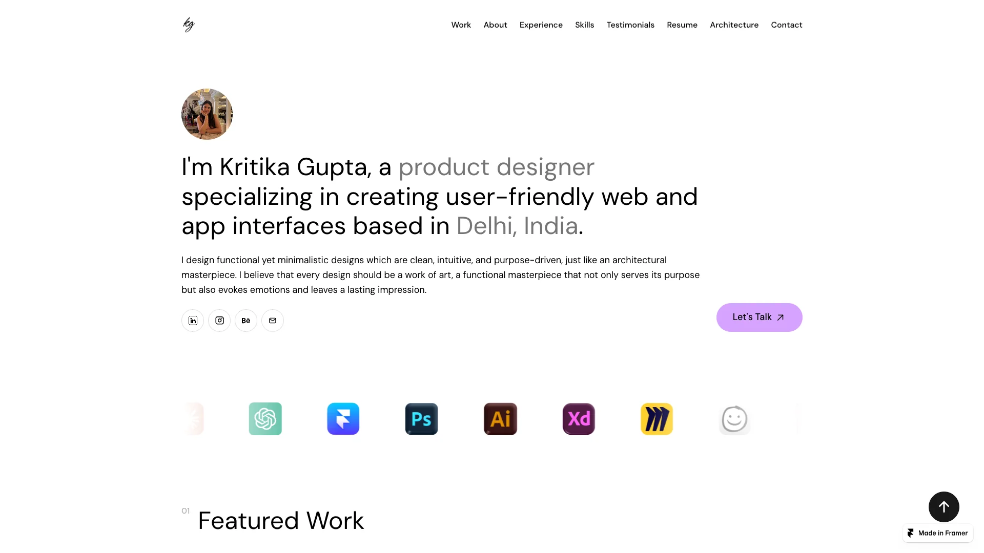 Portfolio website of Kritika Gupta