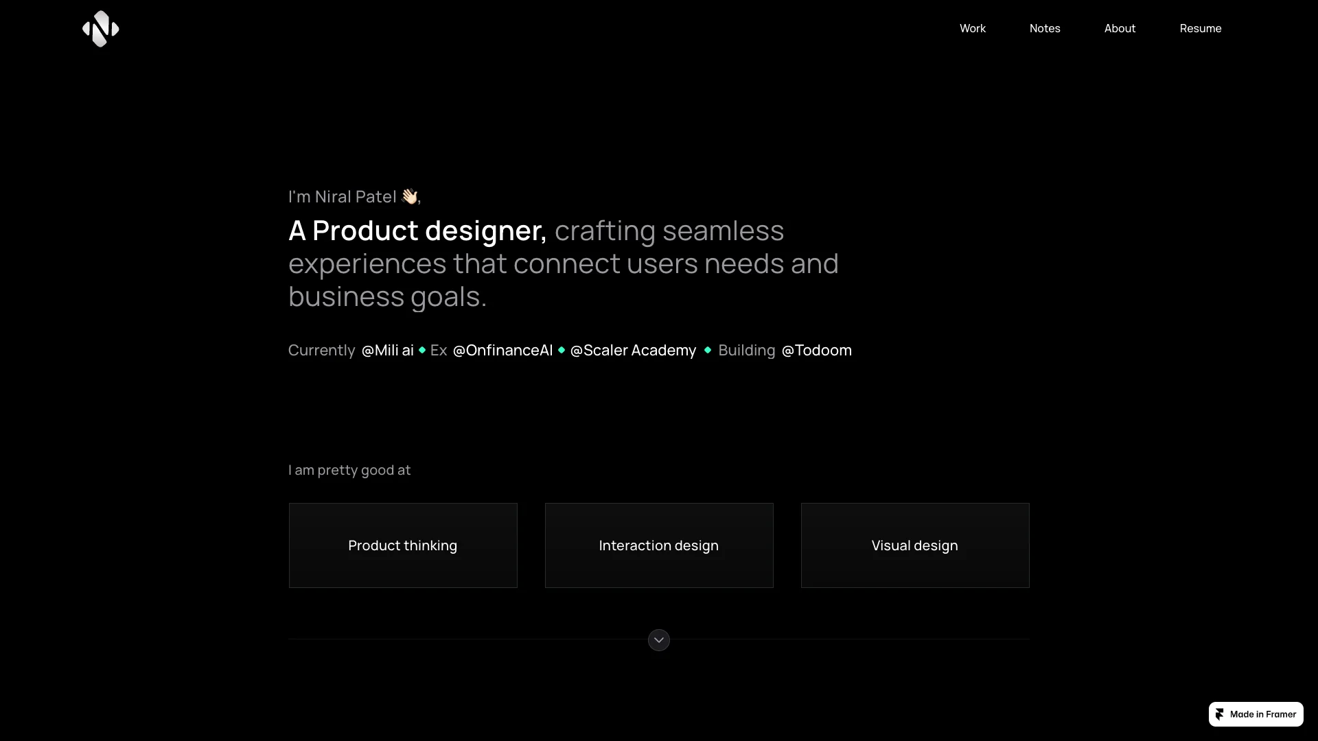 Portfolio website of Niral Patel