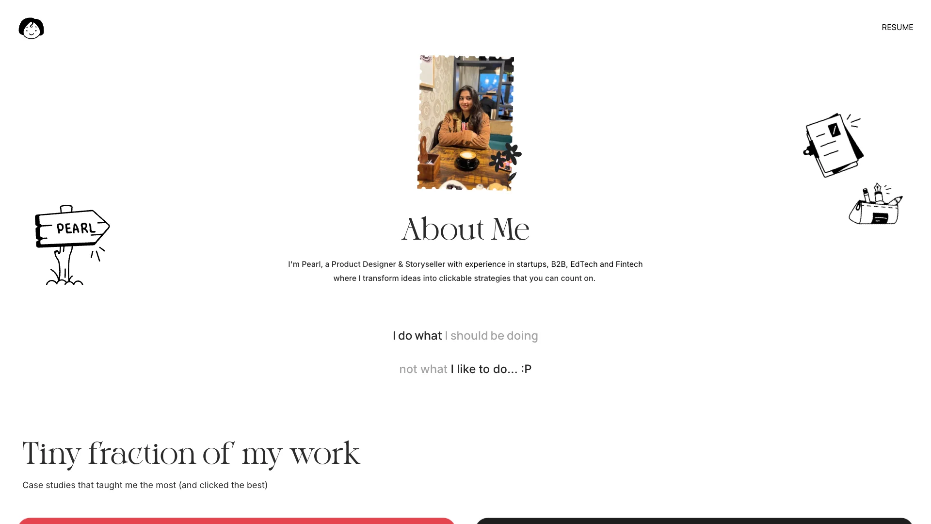 Portfolio website of Pearl Plaha