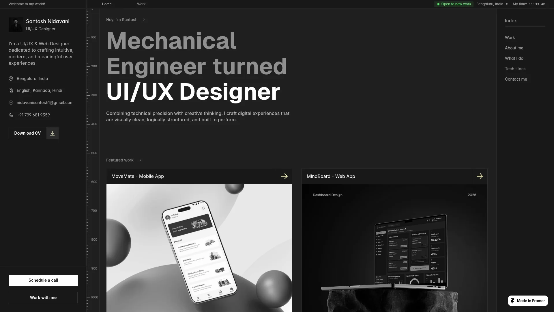 Portfolio website of SANTOSH NIDAVANI