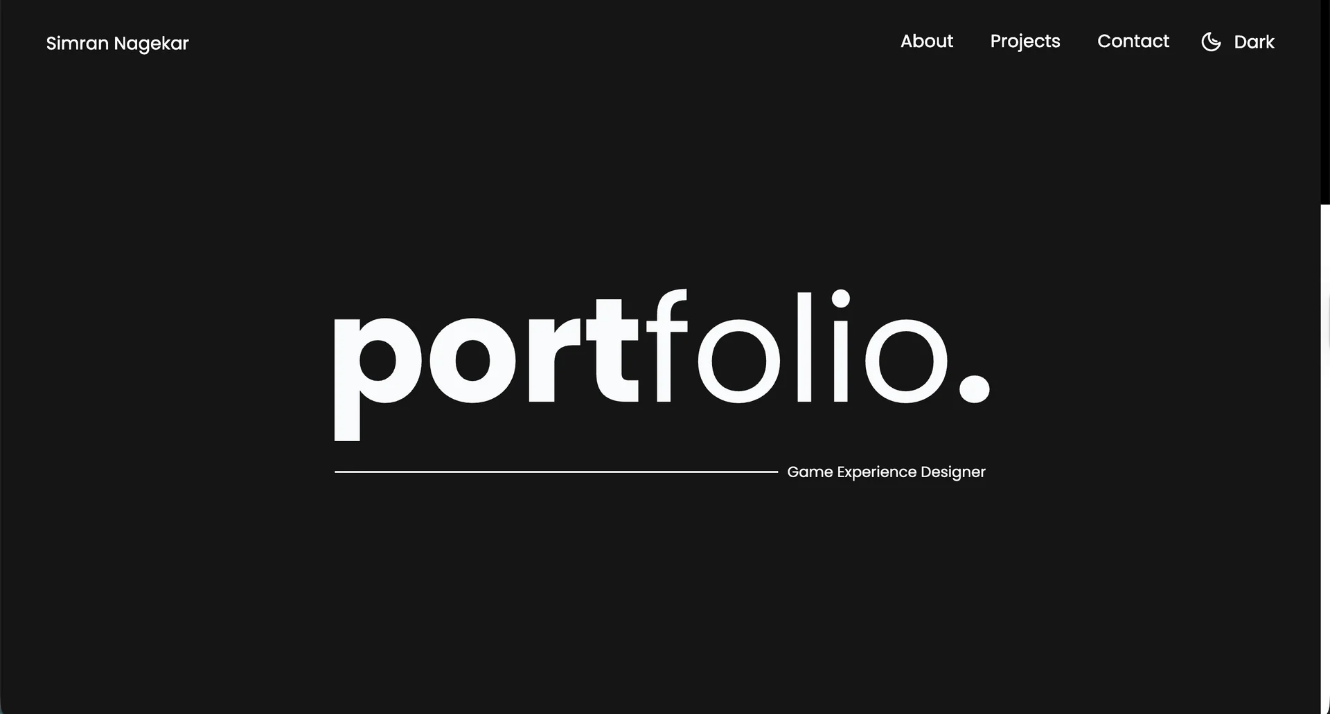 Portfolio website of Simran Nagekar
