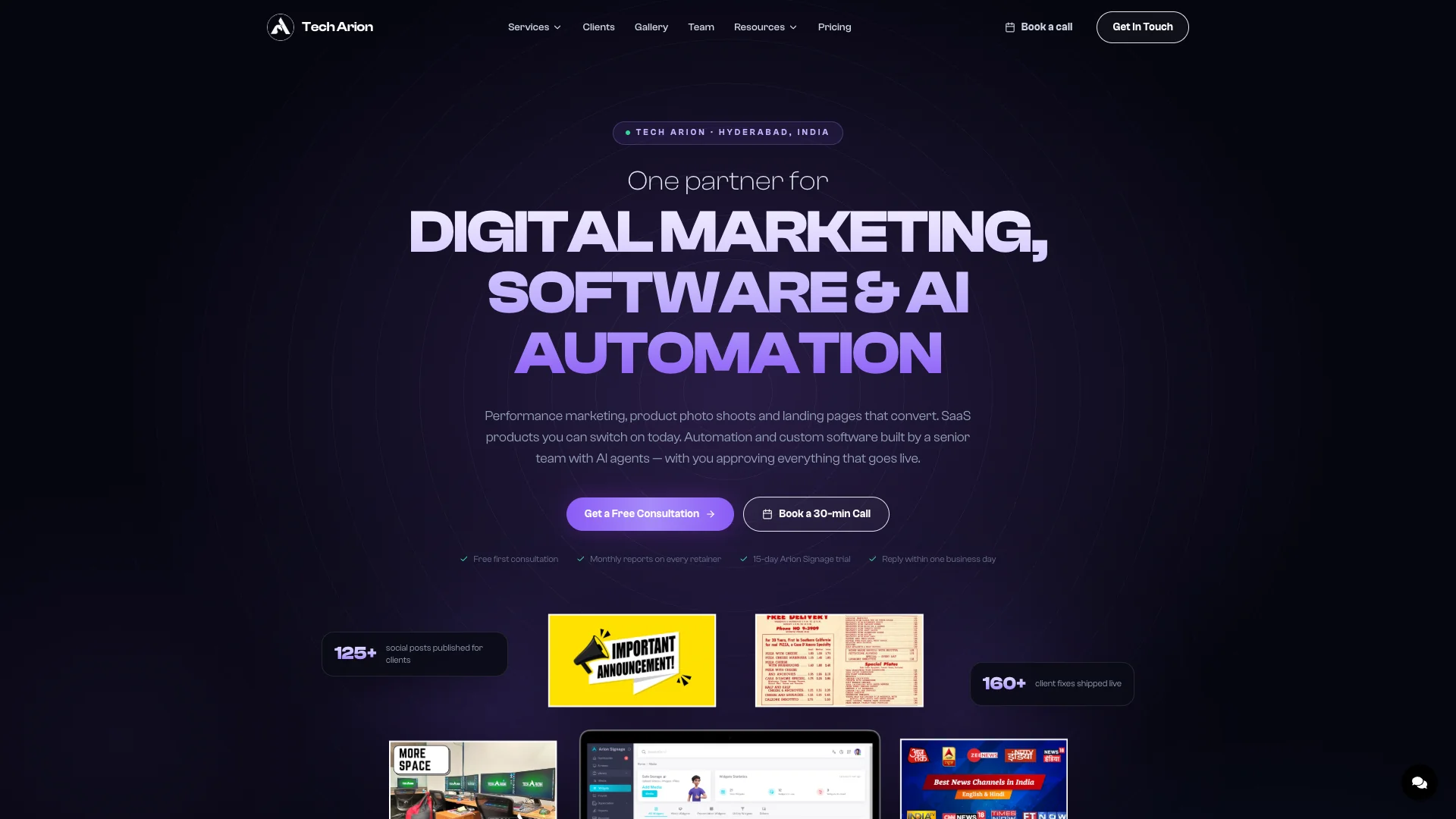 Portfolio website of Tech Arion