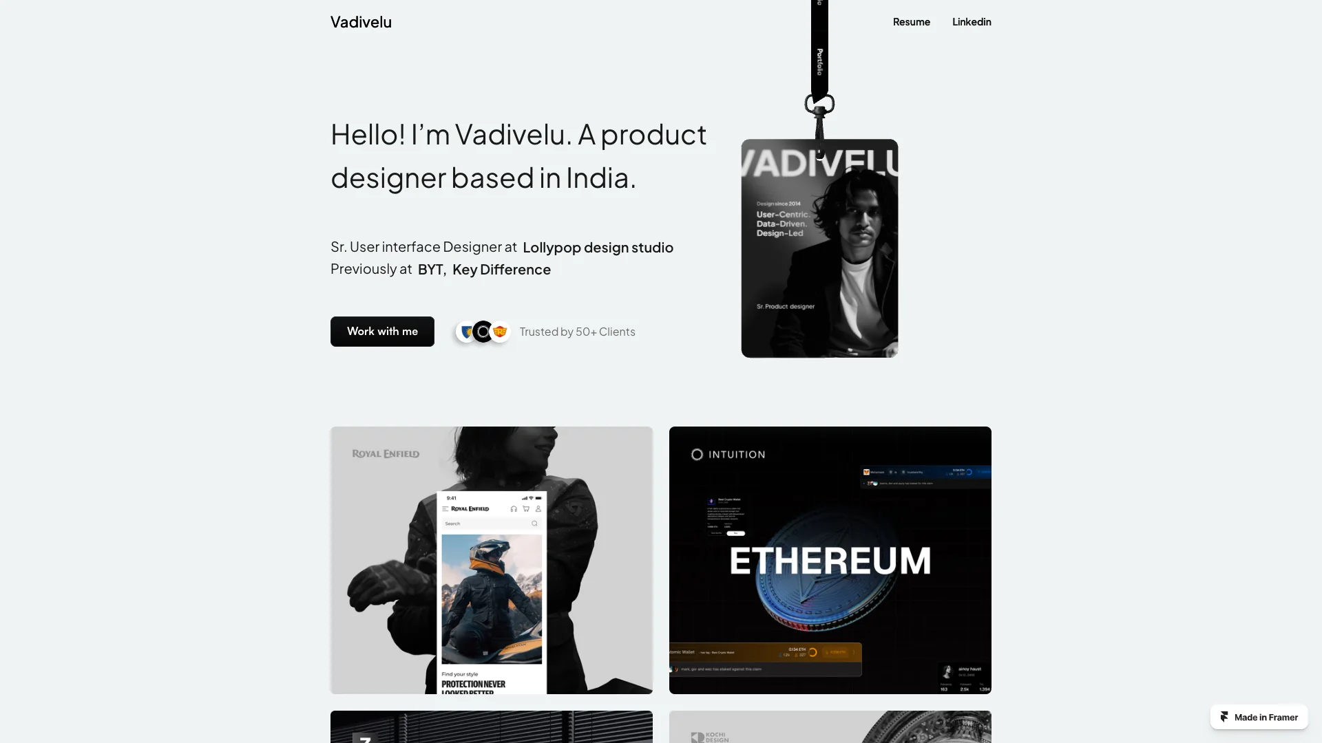 Portfolio website of Vadivelu T