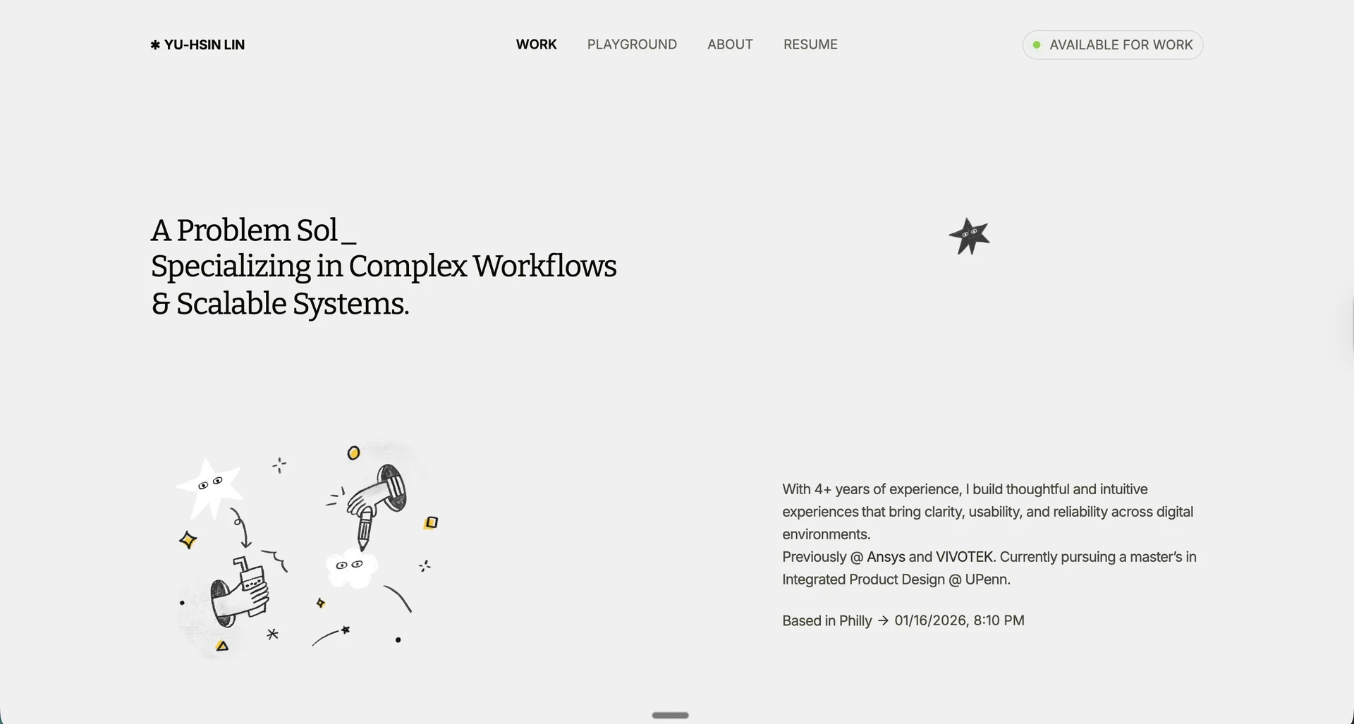 Portfolio website of Yu-Hsin Lin